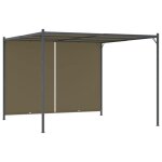 Pergola de jardin - vidaxl - 3x3 m - taupe - acier enduit de poudre - toit rétractable 180 g / m² Pergola de jardin - vidaxl - 3x3 m - taupe - acier enduit de poudre - toit rétractable 180 g / m²