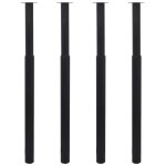 Vidaxl pieds de table t�lescopiques 4 pcs noir 710 mm - 1100 mm