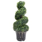 Vidaxl plante de buis artificiel en spirale avec pot vert 89 cm