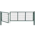 Portail de clture - vidaxl - 350x100 cm - acier - vert - battant