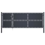 Portail de jardin - vidaxl - acier - 350 x 125 cm - anthracite - battant