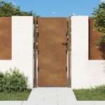 Vidaxl portail de jardin, portillon de patio avec serrure, barrire de scurit, porte d'extrieure terrasse, ...