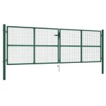 Vidaxl portail en treillis de jardin acier 390x125 cm vert 145749 Vidaxl portail en treillis de jardin acier 390x125 cm vert 145749