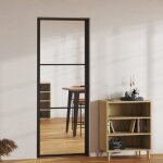 Vidaxl porte intrieure verre esg et aluminium 76x201, 5 cm noir 151198