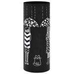 Vidaxl porte - parapluie femmes acier noir