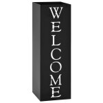 Vidaxl porte - parapluie welcome acier noir
