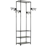 Vidaxl porte - vtements acier et tissu non - tiss 55 x 28, 5 x 175cm noir