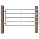 Portillon à 5 barres - vidaxl - acier galvanisé - argenté - (95 - 170)x90 cm - manuel Portillon à 5 barres - vidaxl - acier galvanisé - argenté - (95 - 170)x90 cm - manuel