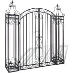 Portillon de jardin - vidaxl - fer forg� - 122 x 205 x 134 cm - noir - battant