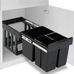 Vidaxl poubelle amovible de cuisine fermeture en douceur 48 l 51182