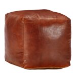 Vidaxl pouf 40 x 40 x 40 cm brun roux cuir véritable de chèvre Vidaxl pouf 40 x 40 x 40 cm brun roux cuir véritable de chèvre