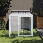 Vidaxl poulailler avec cour gris clair 110x201x110 cm acier galvanis 172360