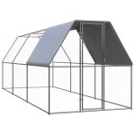 Vidaxl poulailler d'extrieur 2x6x2 m acier galvanis