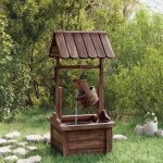 Vidaxl puits  souhait avec pompe 57x50x112 cm bois de sapin massif, caractristique de l'eau, fontaine, ...
