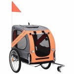 Vidaxl remorque de vélo pour chiens orange et gris Vidaxl remorque de vélo pour chiens orange et gris
