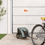 Vidaxl remorque de vélo pour chien gris tissu oxford et fer 93951 Vidaxl remorque de vélo pour chien gris tissu oxford et fer 93951
