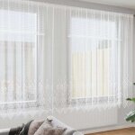 Vidaxl rideau en dentelle floral blanc 220 x 900 cm polyester 4107846