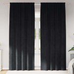 Vidaxl rideaux occultants 2 pcs noir 140 x 260 cm velours 4107172