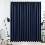 Rideau occultant - vidaxl - 290x245 cm - bleu - polyester - lavable en machine