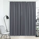 Rideau occultant - vidaxl - 290x245 cm - gris - polyester - lavable en machine