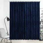 Vidaxl rideau occultant avec crochets velours bleu foncé 290x245 cm Vidaxl rideau occultant avec crochets velours bleu foncé 290x245 cm