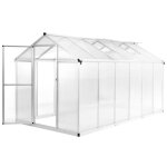 Vidaxl serre aluminium 362x190x195 cm serre de jardin lgume plante jardinage 45216