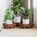Vidaxl - set de 3 supports pour plantes en bois dacajou huil� marron (35 / 31 / 265 cm)