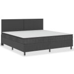 Vidaxl sommier tapissier gris tissu 200 x 200 cm