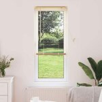 Vidaxl store v�nitien r�glable marron clair avec motif 150 x 50 cm pvc stores v�nitiens chics filtration ...
