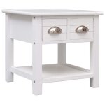 Vidaxl table d'appoint blanc 40x40x40 cm bois de paulownia