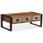 Vidaxl table basse avec 3 tiroirs bois de rcupration 100x50x35 cm