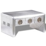 Vidaxl table basse 3 tiroirs vintage style d'aviation