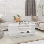 Vidaxl table basse blanc 102 x 55 x 43 cm agglomr