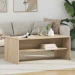 Vidaxl table basse ch�ne sonoma 100 x 50 x 40 cm ? bois ding�nierie �tag�res int�gr�es