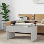 Vidaxl table basse gris bton 80x50, 5x41, 5 cm bois d'ingnierie 809642