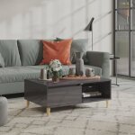 Vidaxl table basse gris brillant 90x60x35 cm agglomr