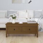 Vidaxl table basse marron miel 100x50x40 cm bois massif de pin 814607 Vidaxl table basse marron miel 100x50x40 cm bois massif de pin 814607