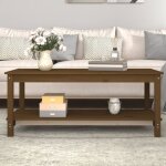 Vidaxl table basse marron miel 110x55x45 cm bois massif de pin 822275 Vidaxl table basse marron miel 110x55x45 cm bois massif de pin 822275