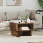Vidaxl table basse rectangulaire en bois ding�nierie 48x46x35 cm marron �tag�res int�gr�es