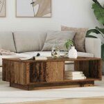 Vidaxl table basse rectangulaire en bois ding�nierie 95 x 55 x 31 cm ? bois ancien 1 tiroir