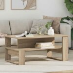Vidaxl table basse rectangulaire ch�ne sonoma 90x50x40 cm - bois ding�nierie �tag�res int�gr�es style ...