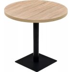 Vidaxl table de bistro mdf et acier rond 80 x 75 cm couleur de chne