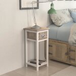 Vidaxl table de chevet avec 1 tiroir marron et blanc