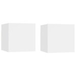 Vidaxl tables de chevet 2 pcs blanc 305x30x30 cm bois dingnierie 3079707