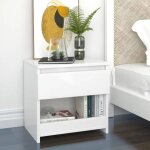 Vidaxl table de chevet blanc brillant 40x30x39 cm bois d?ing�nierie 803455