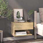 Vidaxl table de chevet murale chne sonoma 810959