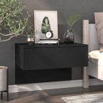 Vidaxl table de chevet murale noir 810937