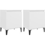 Vidaxl tables de chevet avec pieds en mtal blanc 40x30x50 cm 805834