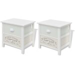 Vidaxl table de chevet en style franais 2 pcs bois