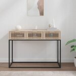 Vidaxl table console, table d'appoint avec 3 tiroirs, meuble de rangement salle de sjour salon, scandinave, ...